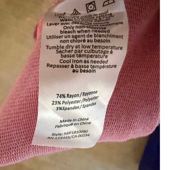 IMNYC‎ Isaac Mizrahi Pink Tie-Front Long Sleeve Top | Size XS - Picture 4 of 5